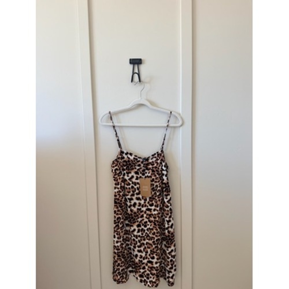 Vero Moda Womens Leopard Print Mini Dress Sustainable Livaeco Viscose Brown S